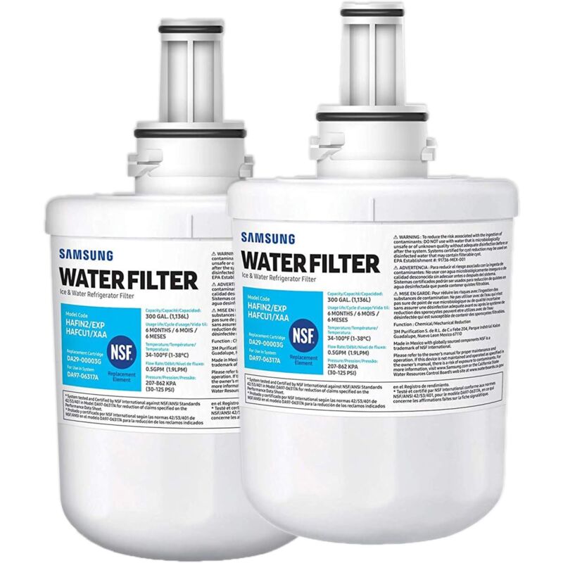Filtre à eau pour réfrigérateur compatible avec Samsung DA29-00003G, HAFCU1 et DA29-00003A (lot de 2)