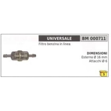 Filtre à essence en ligne UNIVERSAL externe Ø 16 mm Ø raccords 6 mm