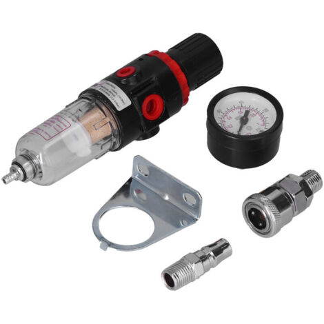 Filtre à humidité 1/4" pour compresseur d'air avec régulateur et manomètre séparateur eau/huile