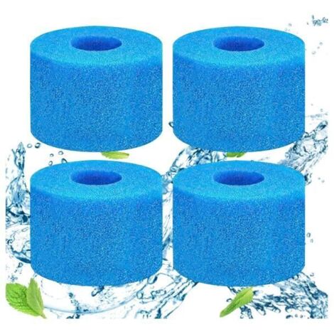Filtre à Mousse pour Spa - S1 - Lot de 4 - Éponge Filtrante - Élimination des Impuretés - Forme Ronde