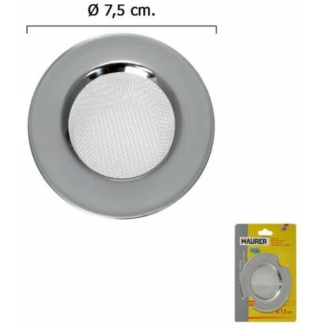 Filtre à panier en maille pour lavabo/évier en acier inoxydable 7,5 cm.