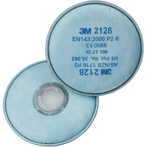 Filtre à particules rond 2128 EN 143:2000 P2 pour 4000370675.-680. -690.-691 3M (Par 20)