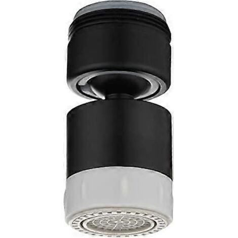 Filtre à robinet mâle ZK-M24 avec filetage mâle, deux débits d'eau différents, tête pivotante à 360°, aérateur de robinet en silicone noir