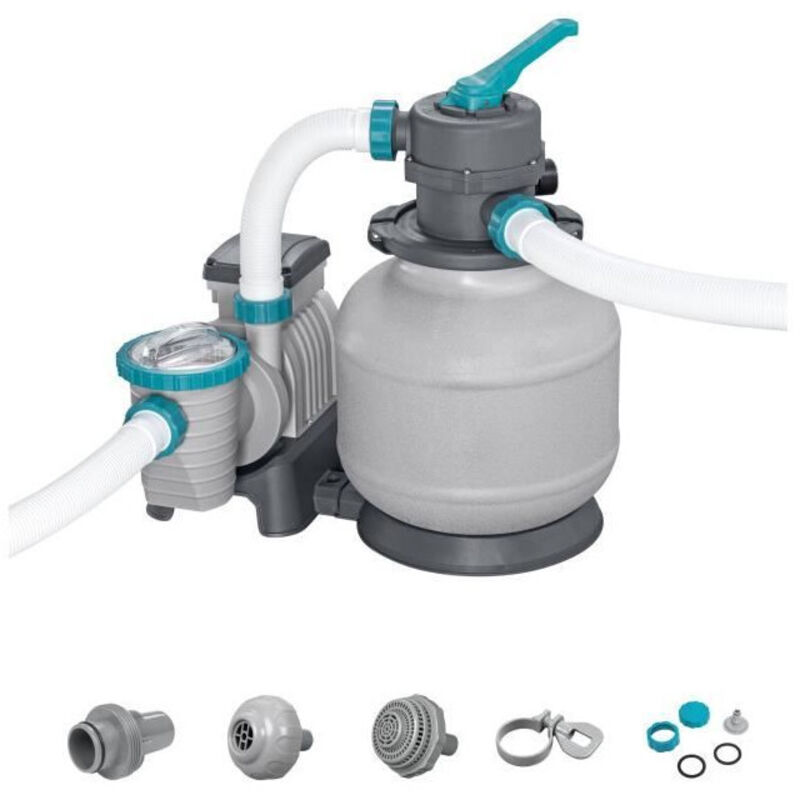 Filtre à sable / pompe de filtration pour piscine jusqu'à 54 m3 Bestway 8 327 /h Avec préfiltre + Boules Polysphère 1000gr