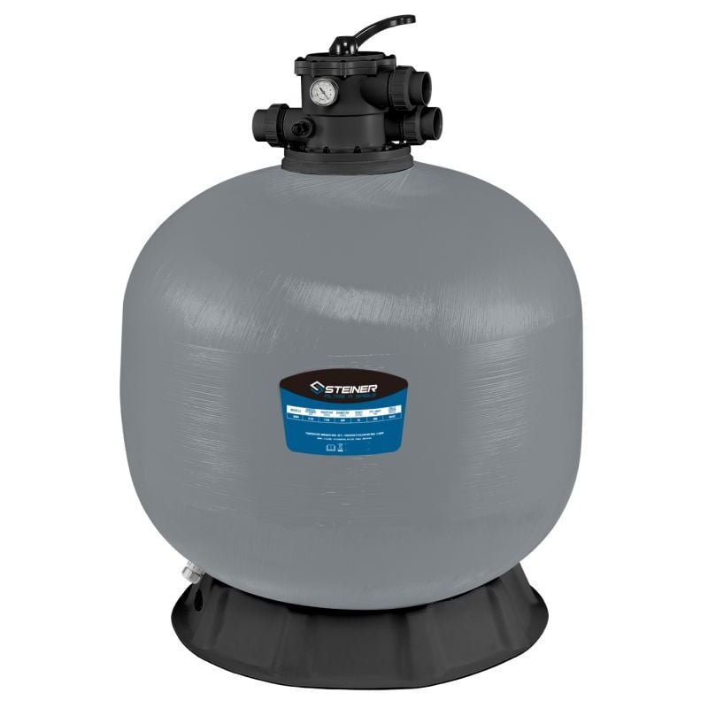 Steiner - Filtre à sable renforcé de fibre de verre Ø800mm 25m³/h vanne 2' Top 6 voies