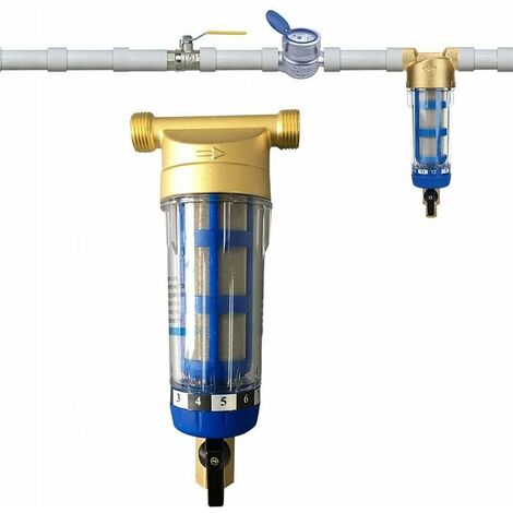 Filtre à sédiments réutilisable - Préfiltre à eau - Filtre à sédiments - Préfiltre micron - Accessoire purificateur d'eau - Pour tuyau d'eau de puits - Filtre à sédiments（ 1/2")