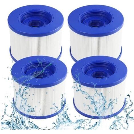 Filtre à visser pour spa, GTHBA Lot de 4 cartouches filtrantes à visser pour spa gonflable, diamètre 60 mm, cartouches de rechange c