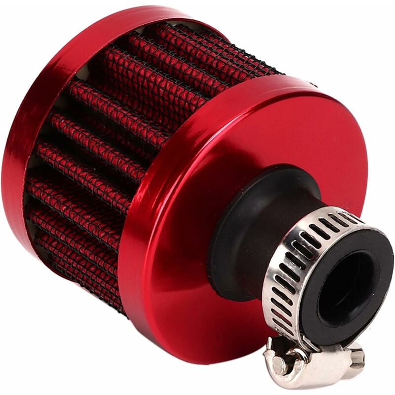 Ersandy - Filtre à air, 25mm 1in Mini Froid Reniflard Carter Turbo Ventilateur filtre d'admission d'air pour Voiture Moto(rouge)