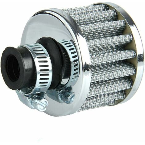 Filtre Air Froid Reniflard Carter Turbo Ventilateur 12MM Mini Argent Pour Voiture Moto（argent）