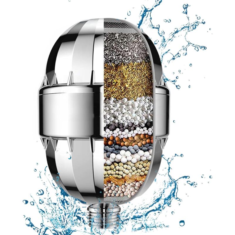 Filtre Anti Calcaire Douche,Filtre à Douche à 15 étage avec Vitamine c et Haute Pression,Adoucisseur d'Eau élimine le Chlore et les Métaux