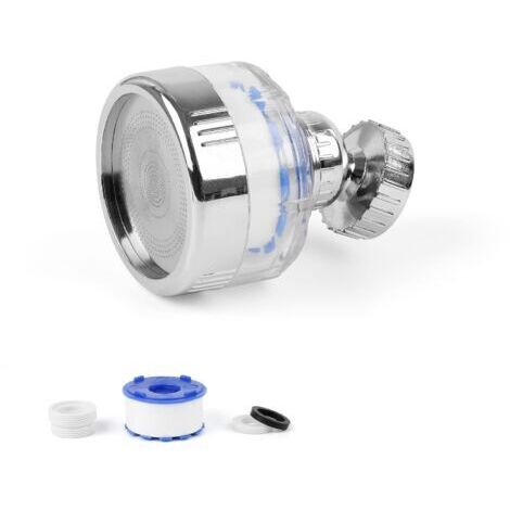 Filtre anti calcaire, filtre de robinet en coton PP rotatif à 360 ° en acier inoxydable, élément filtrant de 4 cm, filtre de robinet pour robinets, baignoires et pommes de douche