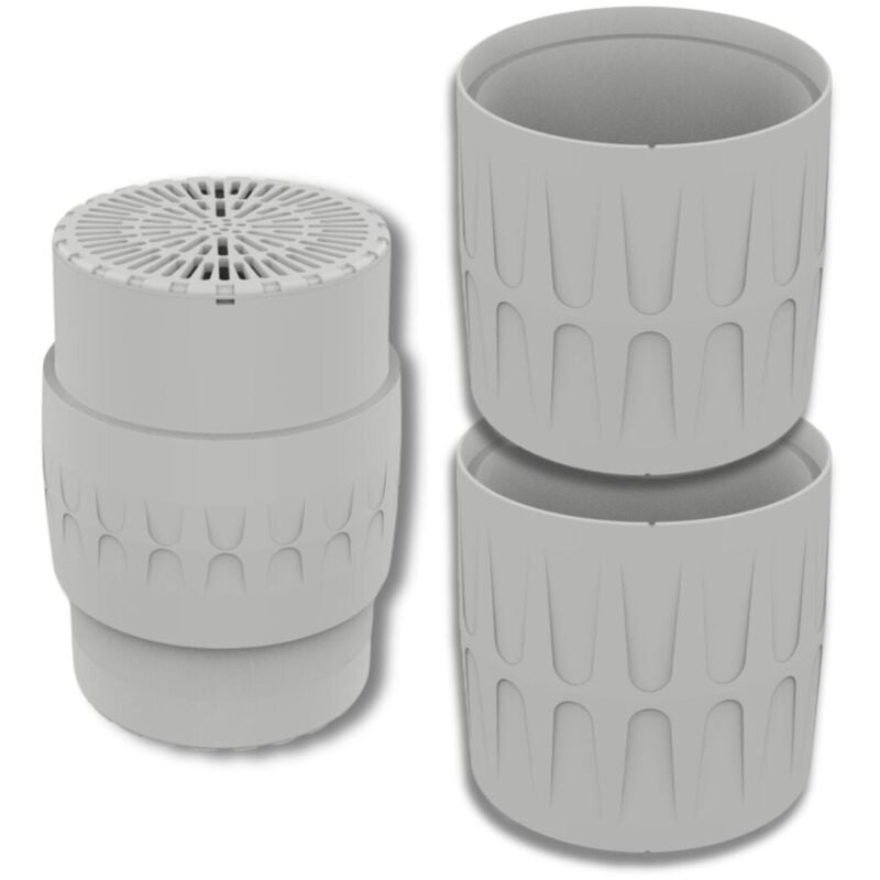 Epuractif - filtre anti-odeurs EPUR-100-110 au charbon actif pour fosse septique , toutes eaux , ø 100-110MM , montage en colonne Couleur - Gris