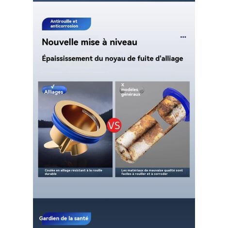 Filtre anti-odeurs universel pour canalisations de salle de bain, couleur or, lot de trois.