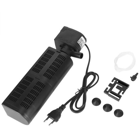 Filtre Aquarium 3 en 1 avec Pompe d'Aération – ABS, 18W, pour Bac ≤80 cm – Eau Douce & Marine