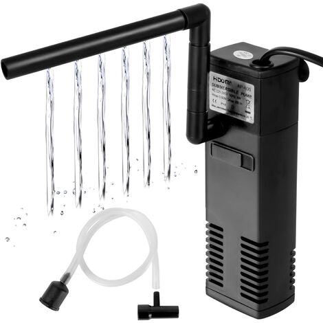 Filtre Aquarium à Débit d’Eau 4 W 600L/H Filtre Interne pour Aquarium 60L Filtre Pompe Aquarium avec Éponges Filtrantes pour Poisson