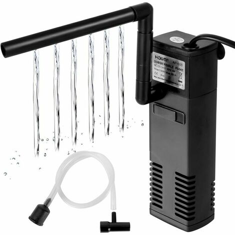 Filtre Aquarium à Débit d’Eau 4 W 600L/H Filtre Interne pour Aquarium 60L Filtre Pompe Aquarium avec Éponges Filtrantes pour Poisson