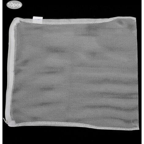 Filtre Aquarium avec Sacs à Fermeture Éclair Blanc - Lot de 10 - Idéal pour Matériaux de Filtration - AUTRES