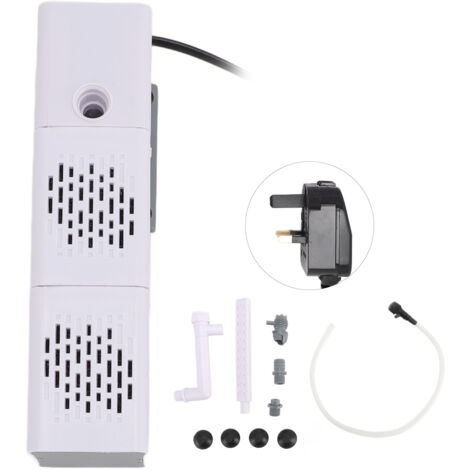 Filtre Aquarium Intérieur Submersible Rainfall Blanc 62x59x200mm 6W pour Bassin ≤60cm