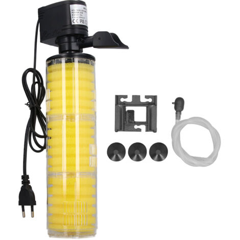 Filtre aquarium submersible 1380F 25W 1800L/h 3 étages pour bac 100 cm