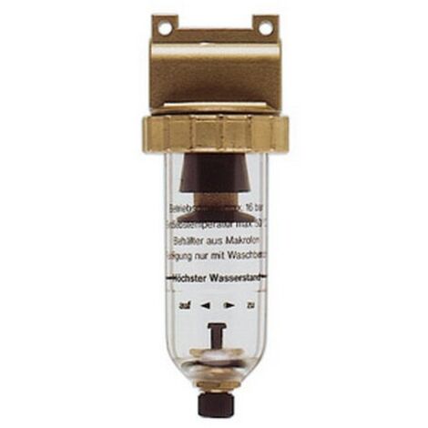 Filtre avec vidange manuelle, Filetage de raccordement : G 1/4 pouces, Débit à 6 bar 60 m³/h, Larg. : nominale DN 6, Hauteur : 154 mm