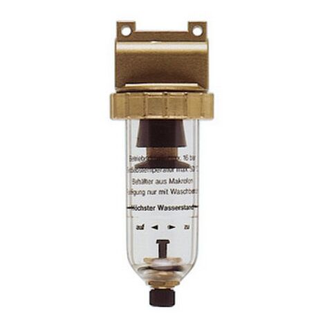 Filtre avec vidange manuelle, Filetage de raccordement : G 3/8 pouces, Débit à 6 bar 65 m³/h, Larg. : nominale DN 6, Hauteur : 154 mm