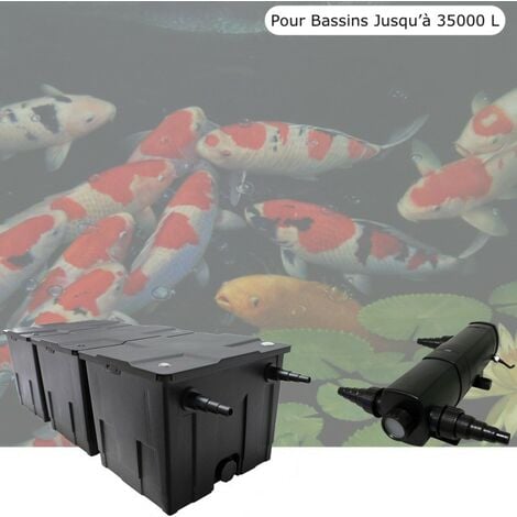 Filtre Bassin + Clarificateur UV Stérilisateur 36W, Bassin De Jardin Jusqu'à 40000 Litres