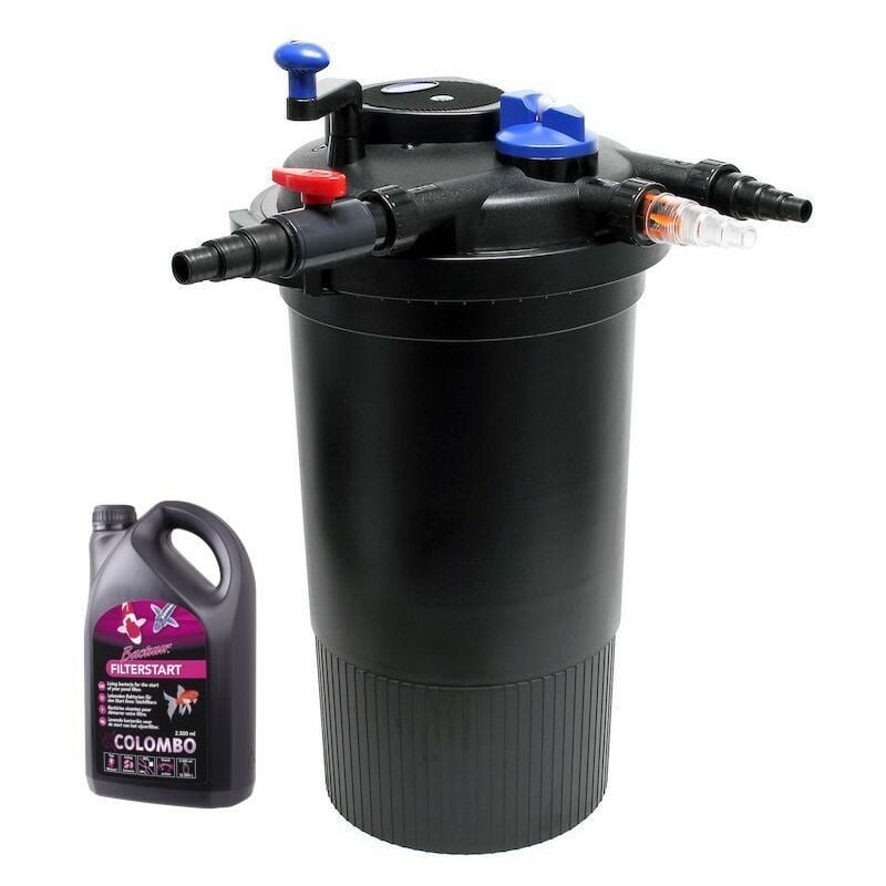 Le Poisson Qui Jardine - Filtre Bassin Sous Pression, + Bactéries uv 18W, Max 30000l sans poissons