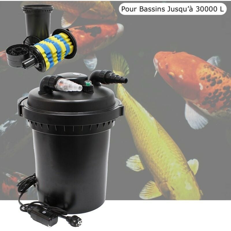 Filtre Bassin De Jardin Sous Pression, uv 18W, Bassins Jusqu'à 30000 Litres
