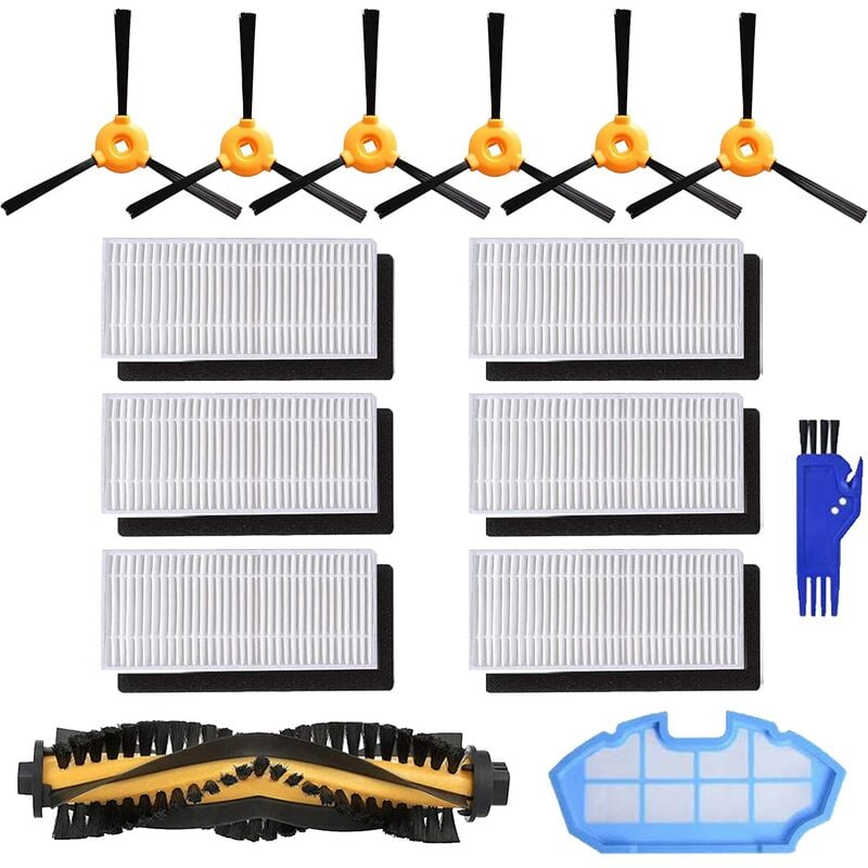 Filtre Brosse de Rechange Ensemble d'accessoires pour Aspirateur Robot Ecovacs deebot N79 N79S Yeedi K600 K700 (15 Pièces)
