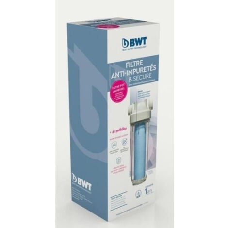 Filtre - BWT - B.SECURE - anti-impuretés 25µm - antibact - Protege santé, canalisations et équipements ménagers