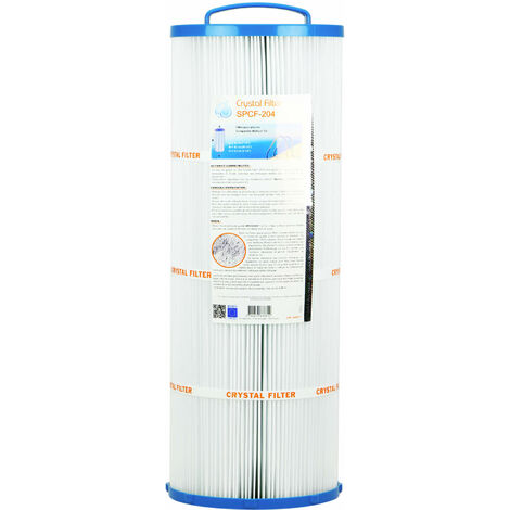 Filtre cartouche de piscine 52cm x 18cm – 117 plis – Surface filtrante 5,1 m² – Débit max 15 m³/h – Média HFX100 polyester trilobé – Crystal Filter - SPCF-204