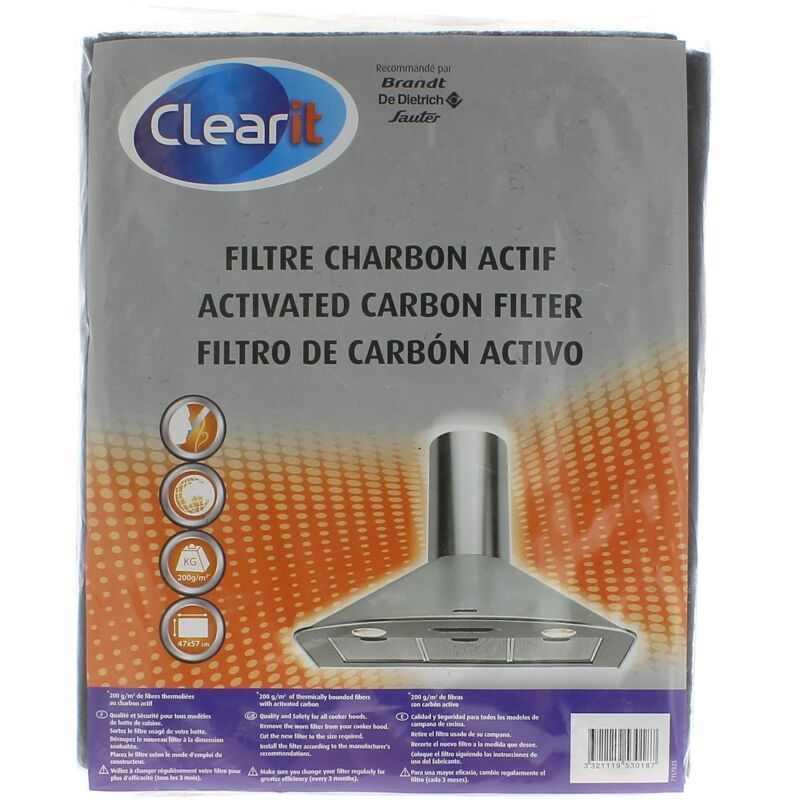 Filtre charbon 57x47cm universel pour Hotte