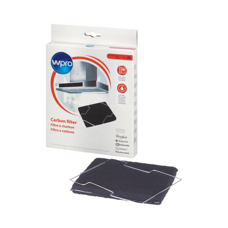 Whirlpool - Filtre charbon lavable Type 20 DKF43 CFW020 d'origine