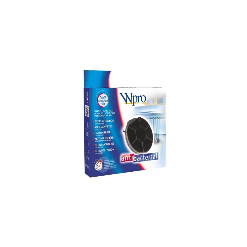 Filtre charbon rond type 28 CHF28/1 (à l'unite) (51090-3243) (480181701006, 481281718525) Hotte WHIRLPOOL, IGNIS, ELECTROLUX, ARISTON HOTPOINT,