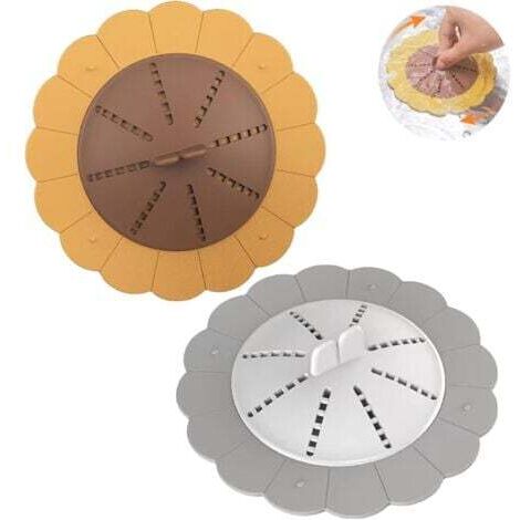Filtre Cheveux Baignoire, Protection de Drain de Silicone, 2pcs Filtre Baignoire Anti Cheveux, Utilisé dans la Salle de Bain et la Cuisine, la Salle de Filtre à Cheveux en Silicone.