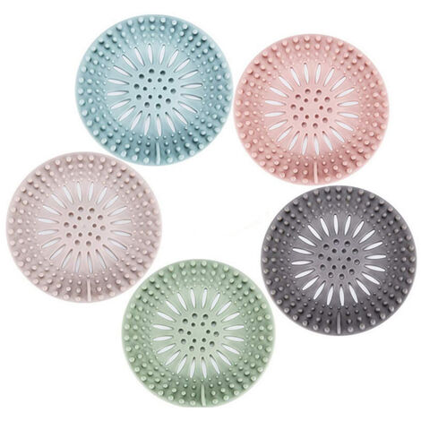 Filtre Cheveux Douche,Attrape Cheveux Douche Filtre evier Baignoire Douche en Silicone-Bouchon Caoutchouc Salle de Bain Cuisine 5 pièces 56Vingt