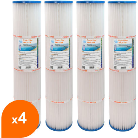 Filtre Crystal Filter® SPCF-119 - Compatible Pentair® QUAD DE 80 (lot de 4)