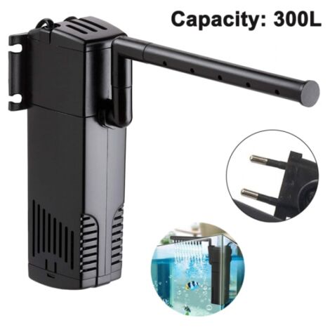 Filtre d'angle pour aquarium, filtre interne avec pompe pour aquarium, 300 L - AquaForge