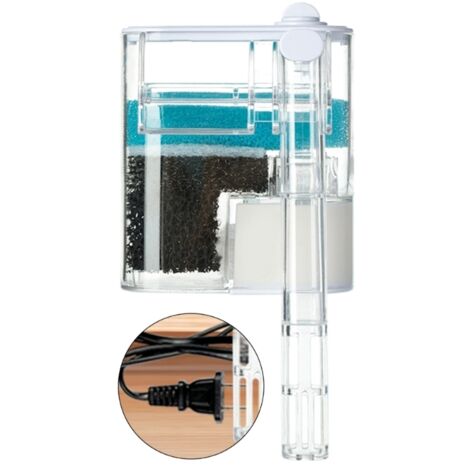 Filtre d'aquarium 3 en 1, cascade, oxygénateur mural, pompe à oxygène suspendue, pompes à eau cristalline pour animaux aquatiques