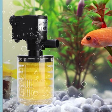 Filtre d\'aquarium 3 en 1 - Multifonctionnel - ABS durable - Augmente l\'oxygène - Facile à installer