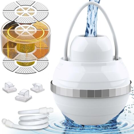 Filtre de baignoire, filtre pour robinet de baignoire, sans BPA, élimine des centaines d'impuretés, purifie l'eau de votre bain pour une peau et des cheveux plus sains (version améliorée)