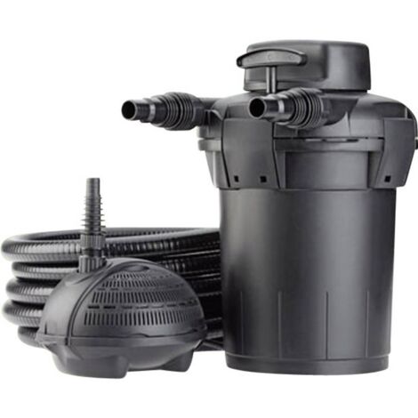 Filtre de bassin 50753 – Pompe 1500 l/h avec destructeur d'algues UVC 7W – Pour bassins jusqu'à 5000 litres – Hauteur de refoulement 2m – Pontec