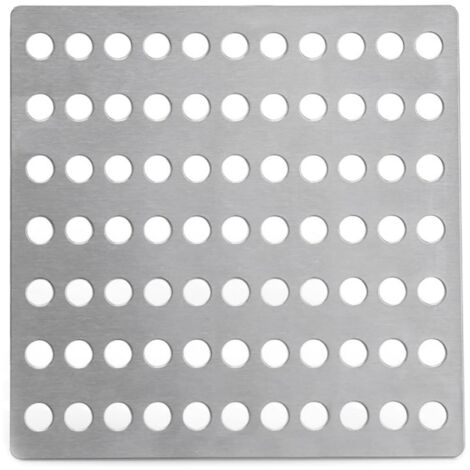 Filtre de bonde carré en acier inoxydable, couvercle anti-insectes, plaque de protection carrée pour salle de bain et douche afin d'empêcher l'accumulation de cheveux.