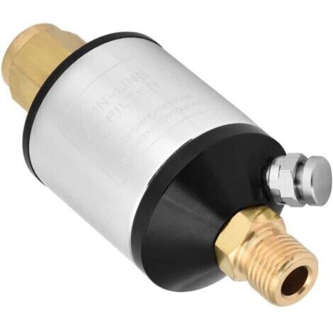 Filtre de compresseur d'air d'entrée et de sortie 1/4 "NPT Séparateur d'eau Sécheur de compresseur d'air avec vanne de vidange pour outils pneumatiques Coupeurs de plasma Lignes d'air