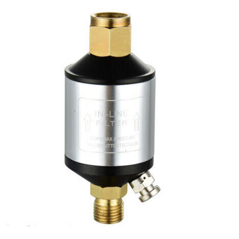 Filtre de compresseur d'air d'entrée et de sortie 1/4 "NPT Séparateur d'eau Sécheur de compresseur d'air avec vanne de vidange pour outils pneumatiques Coupeurs de plasma Lignes d'air