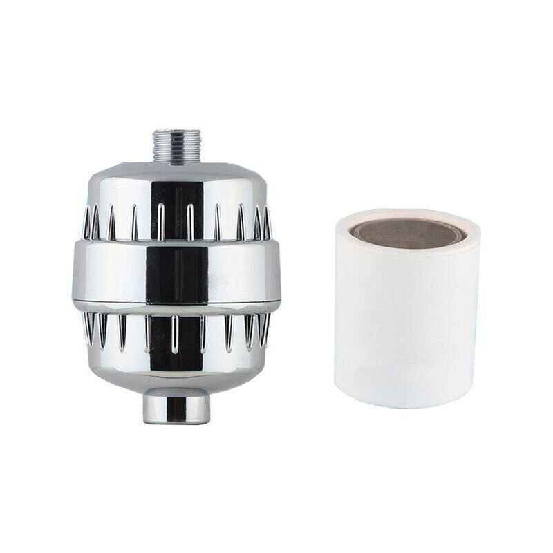 Filtre de douche à 20 couches, scellé, filtration à haute efficacité, matériau abs, argent