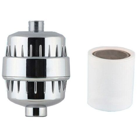 Filtre de douche à 20 couches, scellé, filtration à haute efficacité, matériau ABS, argent