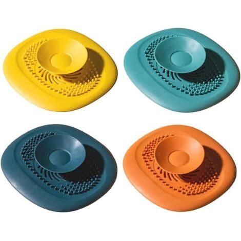 Filtre de douche de salle de bain avec attrape-cheveux en silicone, lot de 4.