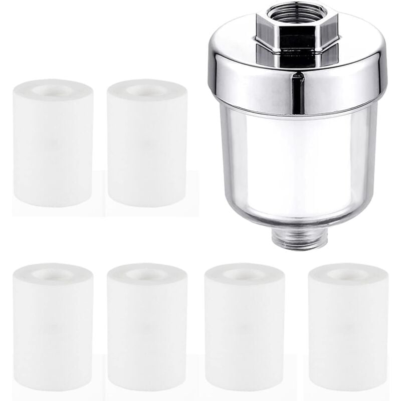 Csparkv - Filtre de Douche Filtre à Eau de Douche Filtre de Douche Blanc pour Robinets ou Douche(ensemble de 7 pièces)
