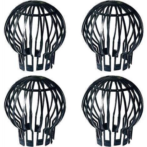 Filtre de gouttière, 4 pièces, protecteur de gouttière, en plastique, durable, résistant à la rouille, drain lisse, adapté aux gouttières, gouttière de toit en filet (noir, 5,7 x 4,9 x 1,7 pouces)